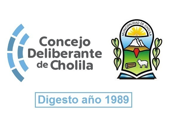 Digesto de la normativas municipales año 1989